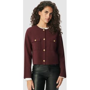 IKKS - Vest - Roze - Viscose - Lange Mouwen - Ronde Hals - Knoopsluiting