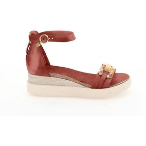 Sandalen met sleehak in leer MJUS. Leer materiaal. Maten 39. Oranje kleur