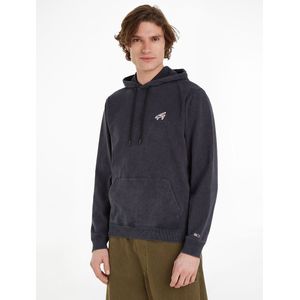 Rechte hoodie met logo grif TOMMY JEANS. Katoen materiaal. Maten L. Zwart kleur