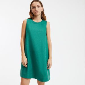 LA REDOUTE COLLECTIONS - Korte Uitlopende Jurk - Groen - Linnen