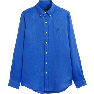 Recht hemd in linnen, lange mouwen POLO RALPH LAUREN. Linnen materiaal. Maten XL. Blauw kleur