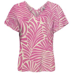 ONLY - Bedrukte Blouse - Korte Mouwen - Roze - Polyester