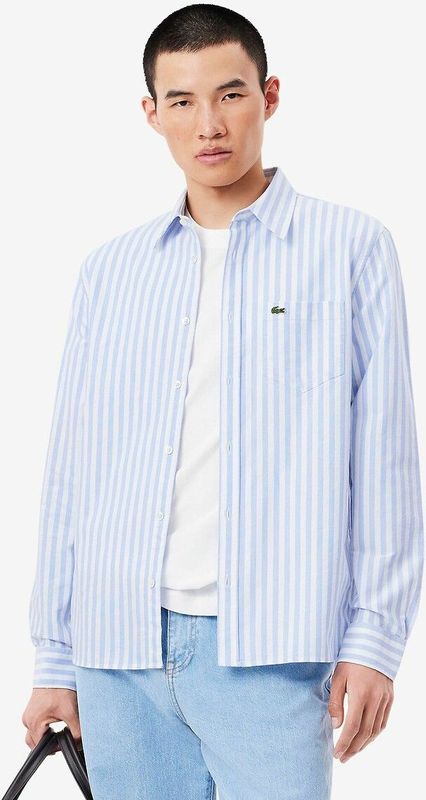 Lacoste Overhemd blauw, Gestreept