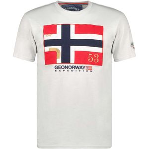 T-shirt met korte mouwen en ronde hals J-newflag GEOGRAPHICAL NORWAY. Katoen materiaal. Maten XXL. Grijs kleur