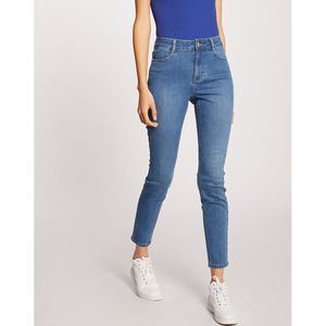 Skinny jeans met hoge taille MORGAN. Denim materiaal. Maten 42 FR - 40 EU. Blauw kleur