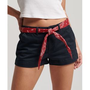 Chino short met bandana ceintuur SUPERDRY. Katoen materiaal. Maten 38 FR - 36 EU. Blauw kleur