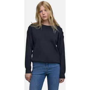 IKKS - Trui - Grijs - Lange Mouwen - Ronde Hals - Knopen op de Schouders