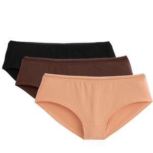 LA REDOUTE COLLECTIONS - Hipsters - Zwart - Kastanje - Beige - Katoen - Set van 3