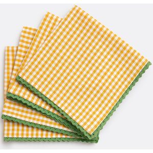 La Redoute Intérieurs - Trattoria - Servetten - Wit/Geel - Katoen/Linnen - Vichy Motief