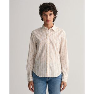 Bedrukte blouse met lange mouwen GANT. Katoen materiaal. Maten 42 FR - 40 EU. Beige kleur