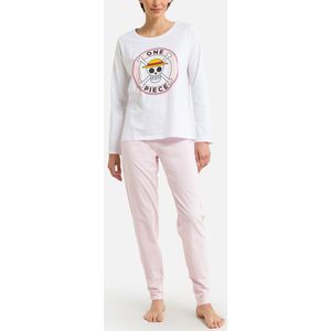 One Piece - Pyjama - Wit/Lichtroze - Katoen
