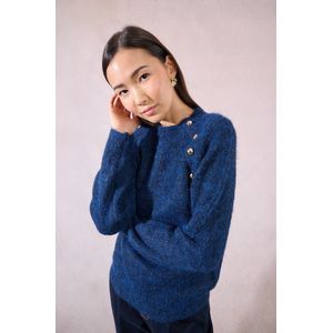 MOLLY BRACKEN - Trui met Knopen - Blauw - Grof Tricot