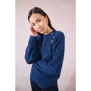 MOLLY BRACKEN - Trui met Knopen - Blauw - Grof Tricot