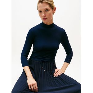 Tommy Hilfiger - Vrijetijdsjurk - Effen - Plissé - Viscosemix - 3/4-mouw