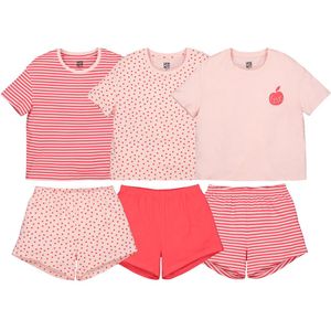 Set van 3 pyjashorts LA REDOUTE COLLECTIONS. Katoen materiaal. Maten 6 jaar - 114 cm. Roze kleur