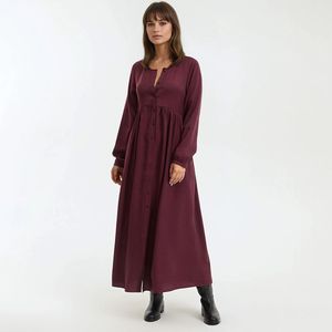 Suzie La Redoute - Lange Jurk - Bordeaux Rood - Viscose
