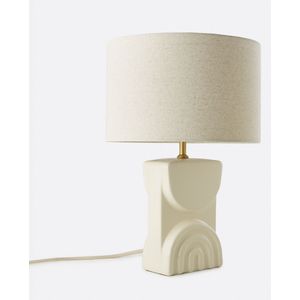 Topia - Lamp Voet - Ecru - Keramiek en Linnen