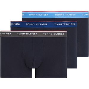 Set van 3 effen boxershorts TOMMY HILFIGER. Katoen materiaal. Maten S. Blauw kleur