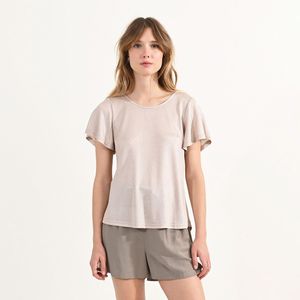MOLLY BRACKEN - T-shirt - Beige - Polyester - Korte Mouwen - Ronde Hals