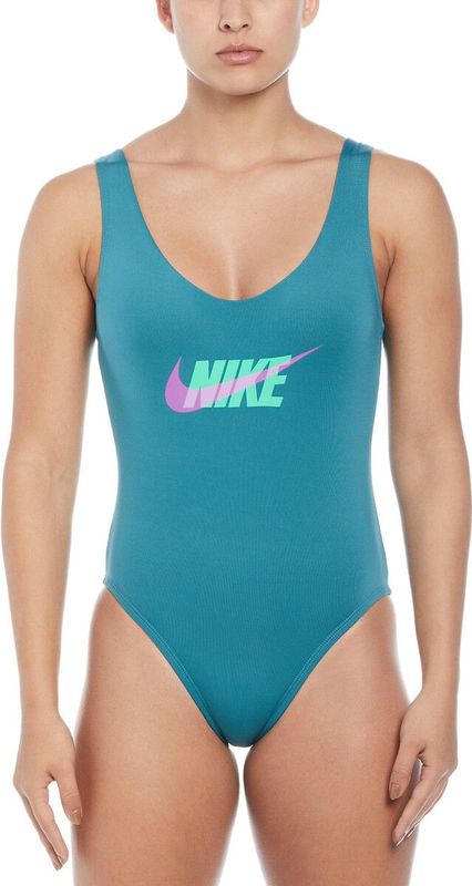 NIKE - Badpak Multi Logo U-Back - Blauw - 83% Polyester, 17% Elasthan