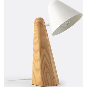 Cotapi - Taffellamp - Wit - Essenhout en Staalmetaal