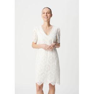 IKKS - Jurk - Ecru - Katoen - Korte Mouwen V-hals