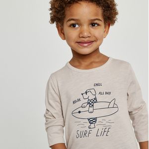Set van 3 T-shirts met lange mouwen LA REDOUTE COLLECTIONS. Katoen materiaal. Maten 6 mnd - 67 cm. Multicolor kleur