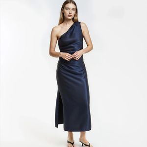 Lange mouwloze jurk LA REDOUTE COLLECTIONS. Viscose materiaal. Maten 34 FR - 32 EU. Blauw kleur