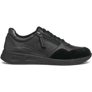 Ademende sneakers met rits en veters Bulmya GEOX. Synthetisch materiaal. Maten 40. Zwart kleur