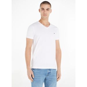 T-shirt met V-hals slim, stretch TOMMY HILFIGER. Katoen materiaal. Maten M. Wit kleur