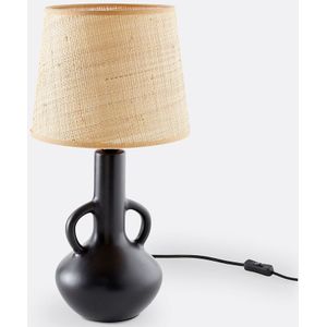 Balsa - Lamp - Zwart - Keramiek en Raffia