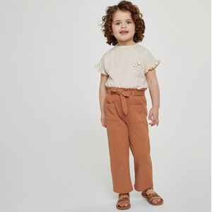 Wijde broek LA REDOUTE COLLECTIONS. Katoen materiaal. Maten 2 jaar - 86 cm. Kastanje kleur