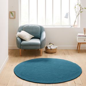 LA REDOUTE INTERIEURS - Renzo - Rond Vloerkleed - Petrol Blauw - Katoen