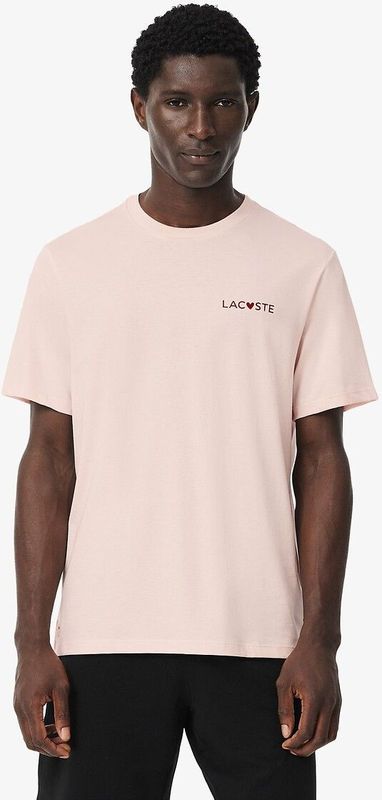 Heren Lacoste Valentijns Loungewear T-shirt in Roze