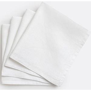 LA REDOUTE INTERIEURS - Victorine - Servetten - Wit - 100% Linnen - Set van 4