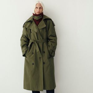 La Redoute Collections - Trenchcoat - Kakigroen - 2 in 1 - Wol Materiaal