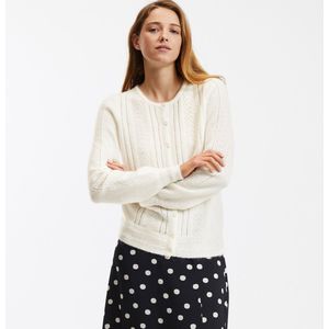 Vest in pointelle tricot LA REDOUTE COLLECTIONS. Polyester materiaal. Maten L. Wit kleur