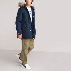 Warme parka met kap LA REDOUTE COLLECTIONS. Polyester materiaal. Maten 10 jaar - 138 cm. Blauw kleur