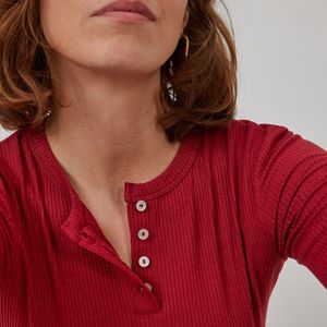 T-shirt met tuniekhals en korte mouwen LA REDOUTE COLLECTIONS. Viscose materiaal. Maten XL. Roze kleur