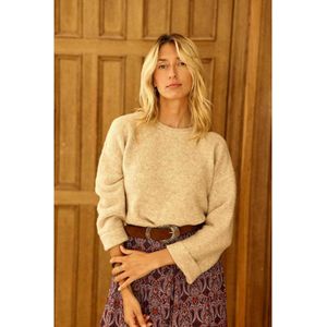 Trui met ronde hals, Madeline LA PETITE ETOILE. Acryl materiaal. Maten 2(M). Beige kleur