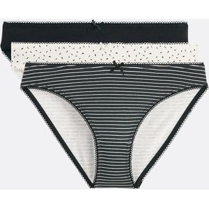 LA REDOUTE COLLECTIONS - Set van 3 Slips - Zwart - Stretch Katoen