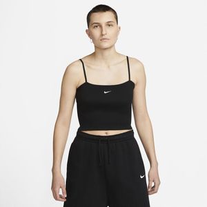 Kort, strak tank topje  met spaghettibandjes NIKE. Katoen materiaal. Maten XL. Zwart kleur