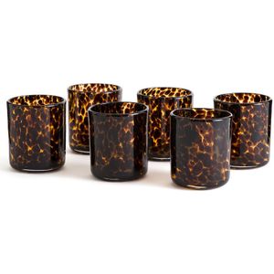 Set van 6 glazen in amberkleurig glas, Fauvita LA REDOUTE INTERIEURS. Glas materiaal. Maten één maat. Kastanje kleur