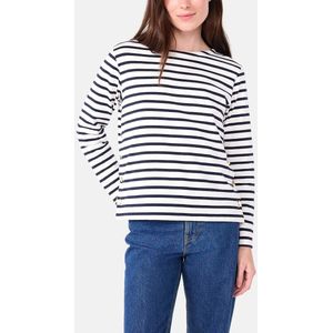 Petit Bateau - Marineshirt - Wit - Katoen - Dames - Lange Mouwen