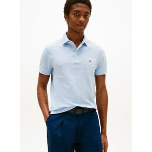 TOMMY HILFIGER - Slim Stretch Polo - Lichtblauw - Katoen