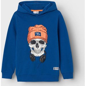 Hoodie in molton NAME IT. Molton materiaal. Maten 8 jaar - 126 cm. Blauw kleur