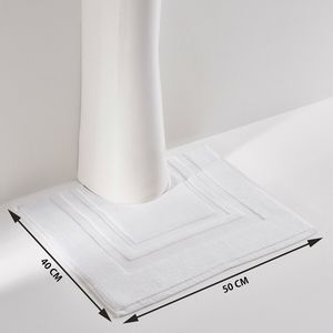 Badmat, voor aan WC/lavabo 1100g/m2, Zavara LA REDOUTE INTERIEURS.  materiaal. Maten 40 x 50 cm. Wit kleur