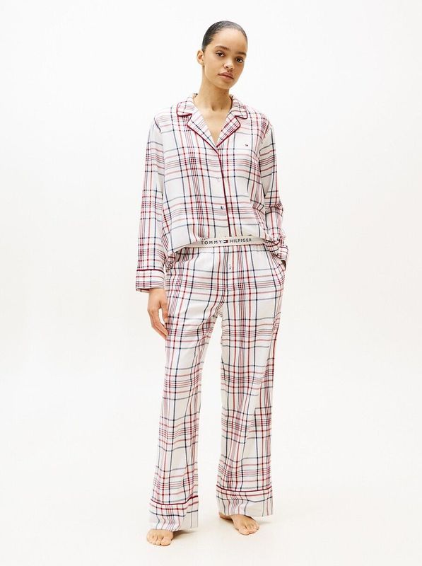 Tommy Hilfiger - Pyjama en Huisschoenen Set - Tartan - Relaxed Fit - Viscose