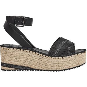 Sandalen met sleehak Witney Cross PEPE JEANS. Polyester materiaal. Maten 38. Zwart kleur