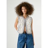 Pepe Jeans - Stoffen Gilet - Bloemen Motief - Mix van Katoen en Linnen
